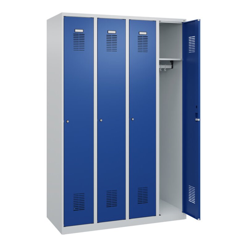 C+P Spind Basis PLUS, 4 Abteile, 1850x1200x500mm, 7035/5010