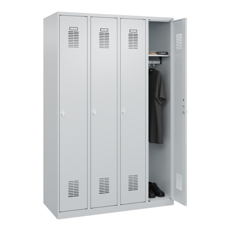 C+P Spind Basis PLUS, 4 Abteile, 1850x1200x500mm, 7035/7035