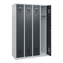 C+P Spind Basis PLUS, 4 Abteile, 1850x1200x500mm, 7035/7016