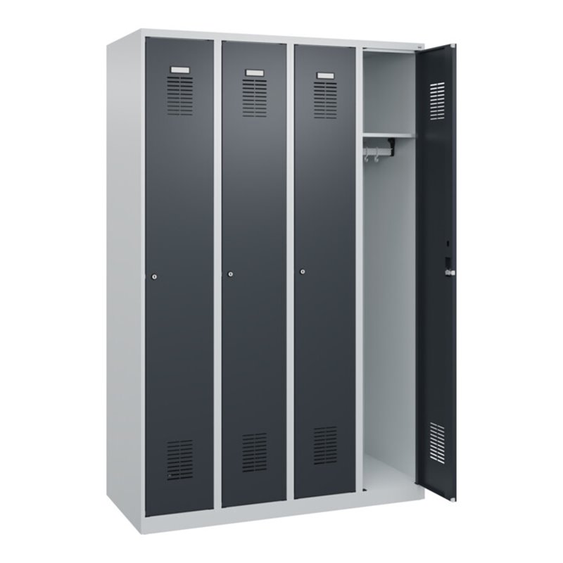 C+P Spind Basis PLUS, 4 Abteile, 1850x1200x500mm, 7035/7016