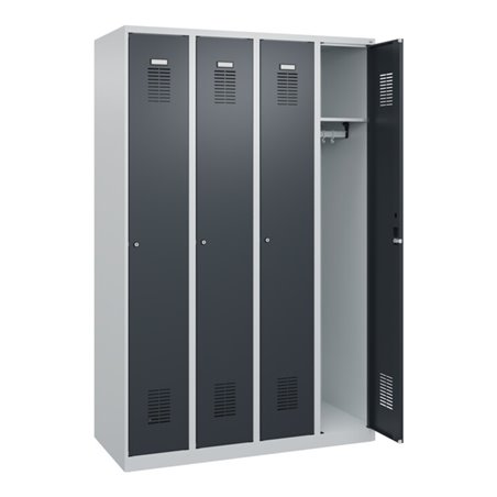 C+P Spind Basis PLUS, 4 Abteile, 1850x1200x500mm, 7035/7016