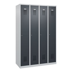 C+P Spind Basis PLUS, 4 Abteile, 1850x1200x500mm, 7035/7016