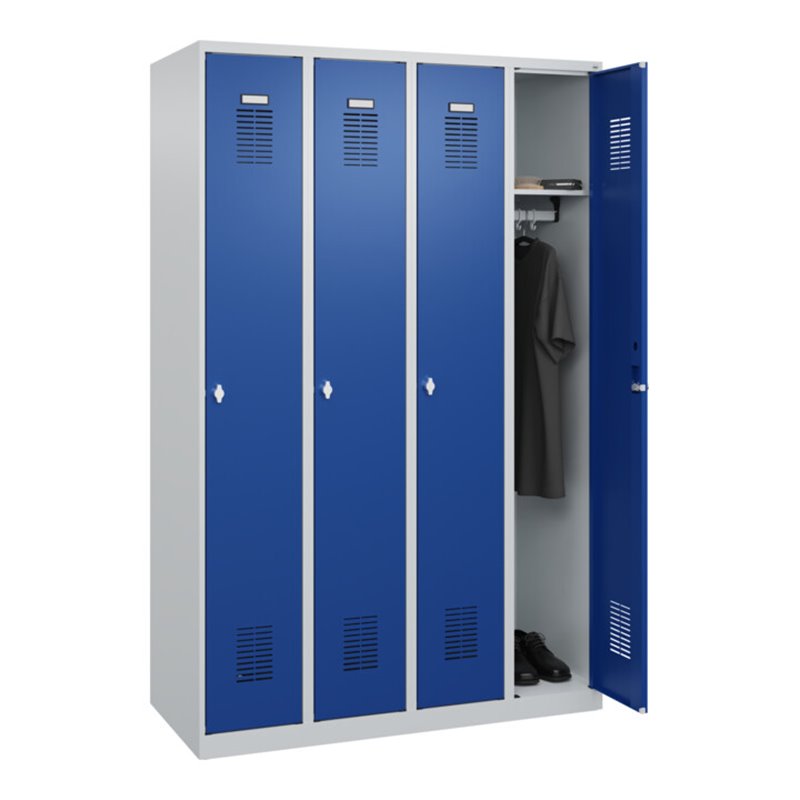 C+P Spind Basis PLUS, 4 Abteile, 1850x1200x500mm, 7035/5010