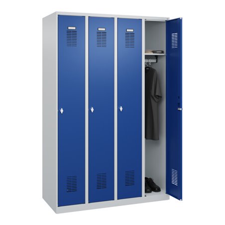 C+P Spind Basis PLUS, 4 Abteile, 1850x1200x500mm, 7035/5010