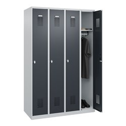 C+P Spind Basis PLUS, 4 Abteile, 1850x1200x500mm, 7035/7016