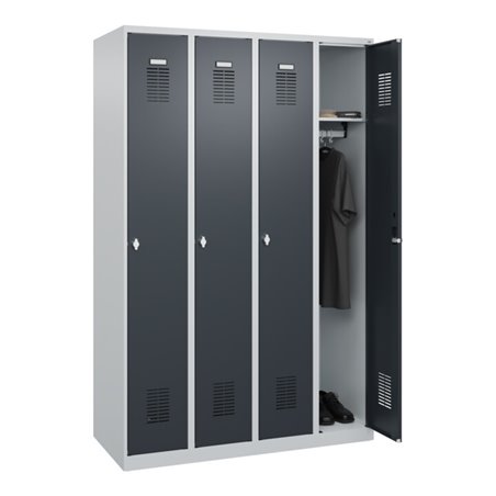 C+P Spind Basis PLUS, 4 Abteile, 1850x1200x500mm, 7035/7016