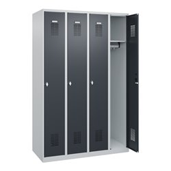 C+P Spind Basis PLUS, 4 Abteile, 1850x1200x500mm, 7035/7016