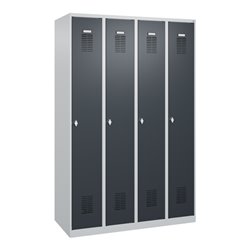 C+P Spind Basis PLUS, 4 Abteile, 1850x1200x500mm, 7035/7016