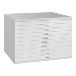 C+P Flachablageschrank Serie 7100_7200, H760xB1100xT765mm, 7035/7035