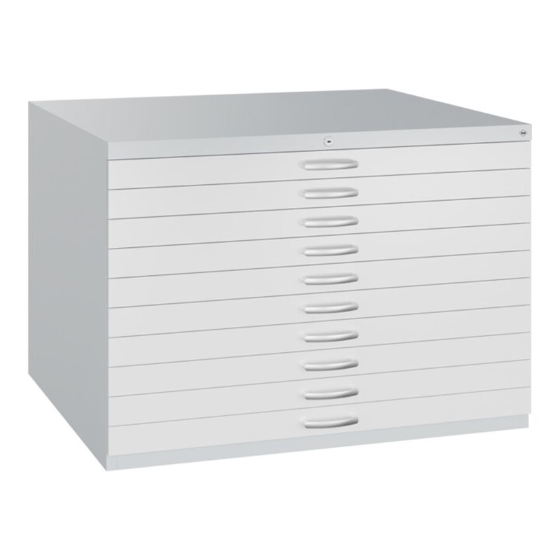 C+P Flachablageschrank Serie 7100_7200, H760xB1100xT765mm, 7035/7035