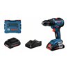 Bosch Akku-Bohrschrauber GSR 18V-55, 2x 4,0Ah ProCORE18V, Ladegerät – 2-teiliges Set mit TiN-Bohrer-, Säge- & Bit-Set, 100-tlg