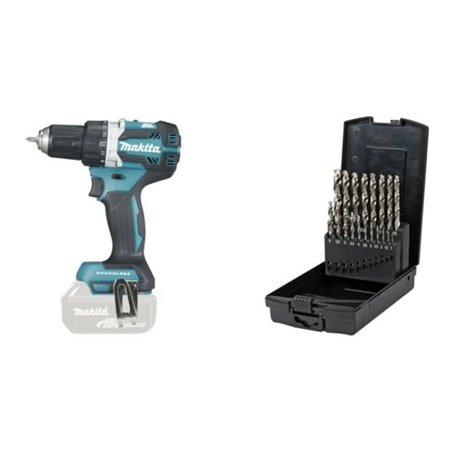 Makita Akku-Bohrschrauber DDF484Z Solo mit 19-teiligem Spiralbohrer-Set