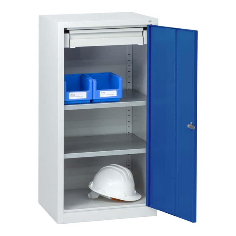 C+P Stahl-Flügeltürenschrank Serie 89, H1000xB100xT500mm, 7035/5010