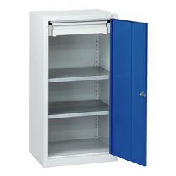 C+P Stahl-Flügeltürenschrank Serie 89, H1000xB100xT500mm, 7035/5010