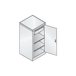 C+P Stahl-Flügeltürenschrank Serie 89, H1000xB100xT500mm, 7035/5010