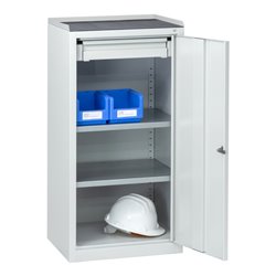 C+P Stahl-Flügeltürenschrank Serie 89, H1000xB100xT500mm, 7035/7035