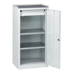 C+P Stahl-Flügeltürenschrank Serie 89, H1000xB100xT500mm, 7035/7035