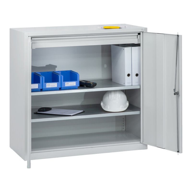 C+P Stahl-Flügeltürenschrank Serie 89, H1000xB100xT500mm, 7035/7035