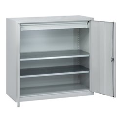 C+P Stahl-Flügeltürenschrank Serie 89, H1000xB100xT500mm, 7035/7035