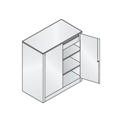 C+P Stahl-Flügeltürenschrank Serie 89, H1000xB100xT500mm, 7035/7035
