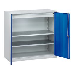 C+P Stahl-Flügeltürenschrank Serie 89, H1000xB100xT500mm, 7035/5010