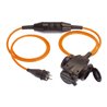 Verlängerung, PRCD-S, 3m Kabel H07BQ-F3G2,5 orange IP 44, 3-Wege-Kupplung mit