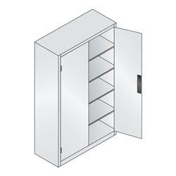 C+P Schwerlastschrank Acurado, 1950x1200x500mm, 7035/5012