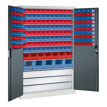 C+P Magazinschrank Acurado, 1950x1200x500mm, 7035/7016