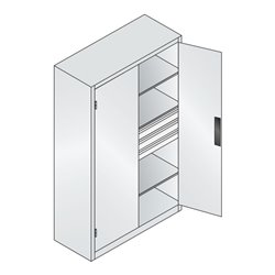 C+P Schwerlastschrank mit Schubladen Acurado, 1950x1200x500mm, 7035/6011