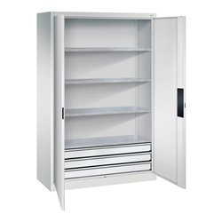C+P Schwerlastschrank mit Schubladen Acurado, 1950x1200x500mm, 7035/7035