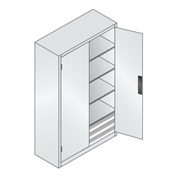 C+P Schwerlastschrank mit Schubladen Acurado, 1950x1200x500mm, 7035/7016