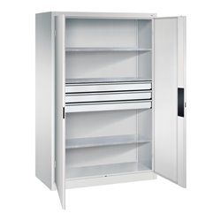 C+P Schwerlastschrank mit Schubladen Acurado, 1950x1200x600mm, 7035/7035
