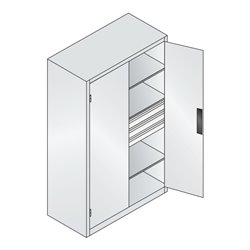 C+P Schwerlastschrank mit Schubladen Acurado, 1950x1200x600mm, 7035/3003