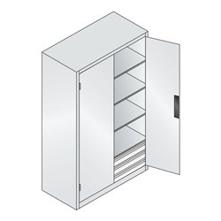 C+P Schwerlastschrank mit Schubladen Acurado, 1950x1200x600mm, 7035/6011