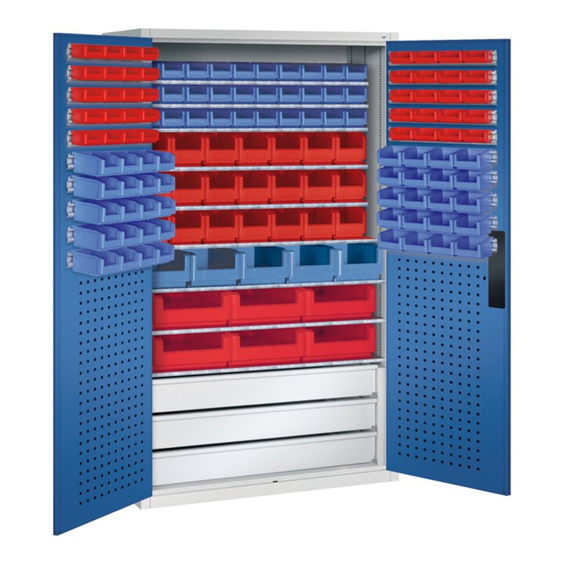 C+P Magazinschrank Serie 13, 1950x1100x535mm, 7035/5010