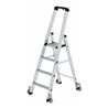 MUNK Aluminium-Stufenstehleiter einseitig begehbar mit Rollen