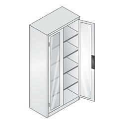 C+P Akkuladeschrank mit Lüftung Acurado, 1950x930x500mm, 7035/7016