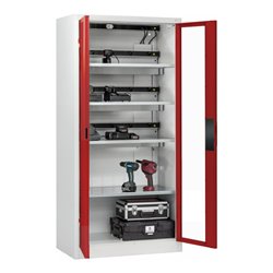 C+P Akkuladeschrank mit Lüftung Acurado, 1950x930x500mm, 7035/3003