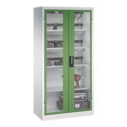 C+P Akkuladeschrank mit Lüftung Acurado, 1950x930x500mm, 7035/6011