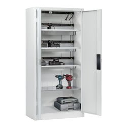 C+P Akkuladeschrank mit Lüftung Acurado, 1950x930x500mm, 7035/7035