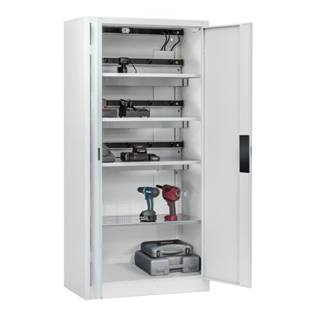 C+P Akkuladeschrank mit Lüftung Acurado, 1950x930x500mm, 7035/7035