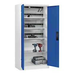 C+P Akkuladeschrank mit Lüftung Acurado, 1950x930x500mm, 7035/5010