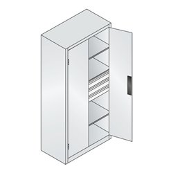 C+P Schwerlastschrank mit Schubladen Acurado, 1950x930x500mm, 7035/7016