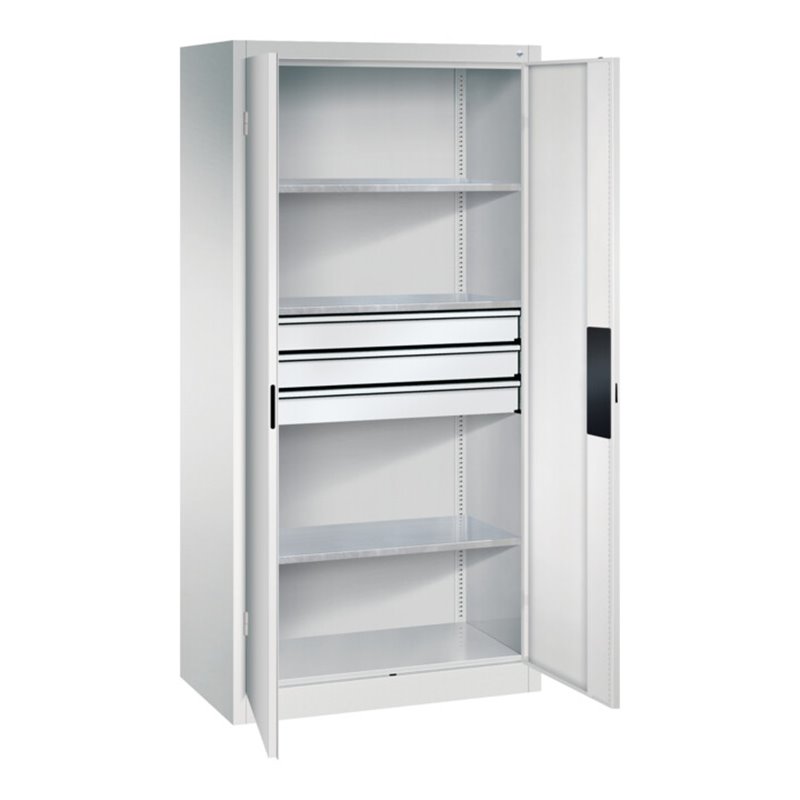 C+P Schwerlastschrank mit Schubladen Acurado, 1950x930x500mm, 7035/7035