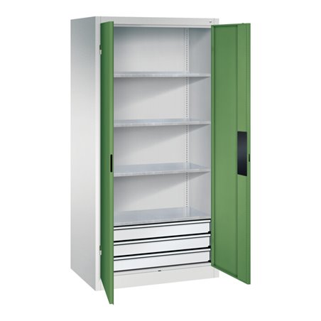 C+P Schwerlastschrank mit Schubladen Acurado, 1950x930x600mm, 7035/6011