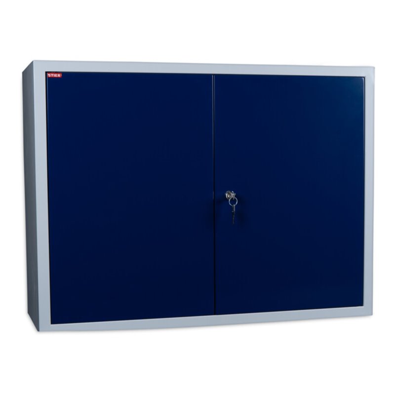 STIER Wandschrank, sichere & platzsparende Aufbewahrung, blau