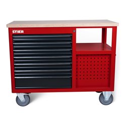 STIER Fahrbare Werkbank Open Space, 11 Schubladen