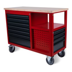 STIER Fahrbare Werkbank Open Space, 11 Schubladen