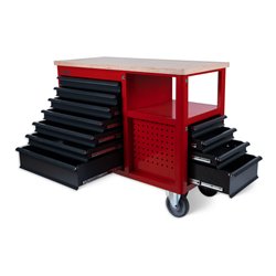 STIER Fahrbare Werkbank Open Space, 11 Schubladen