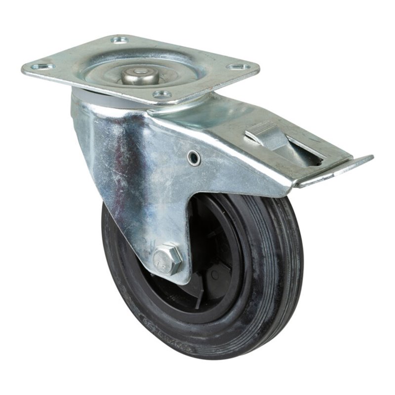 BS Rollen Lenkrolle L420.B40 mit Totalfeststeller Rad D 160mm 135kg, Stahl verzinkt